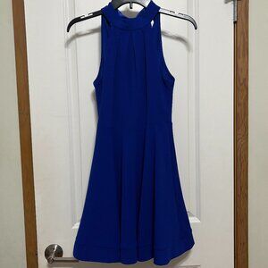 B. Darlin Navy Halter Neck Dress with Open Back and Satin Tie